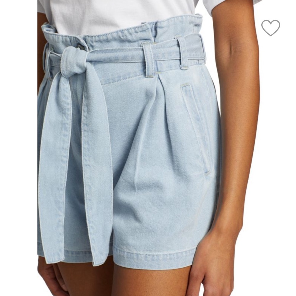 Rails Light Vintage Wash - High-Rise Paperbag Denim Shorts Size M - Picture 6 of 12